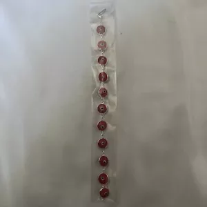 Sterlingsilber rotes Glas BÖSES AUGE Armband 7,25" lang - Bild 1 von 3