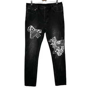 Ksubi NWT Men’s CHITCH Streets Black Jeans Sz.36 Streetwear Rockstar Retro 90’s - Picture 1 of 14