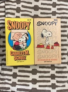 Peanuts Snoopy Charles M. Schulz Gift Box #1 Gift Box #2 Vintage 12 Books - Imagen 1 de 3