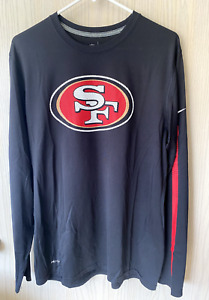 San Francisco 49ers NFL Nike Black/Red Logo Long Sleeve T-shirt Size L Dri-Fit