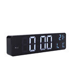 Alarm Clock Simple Black LED Screen Digital Mirror Clock With USB Cable Tool OCH