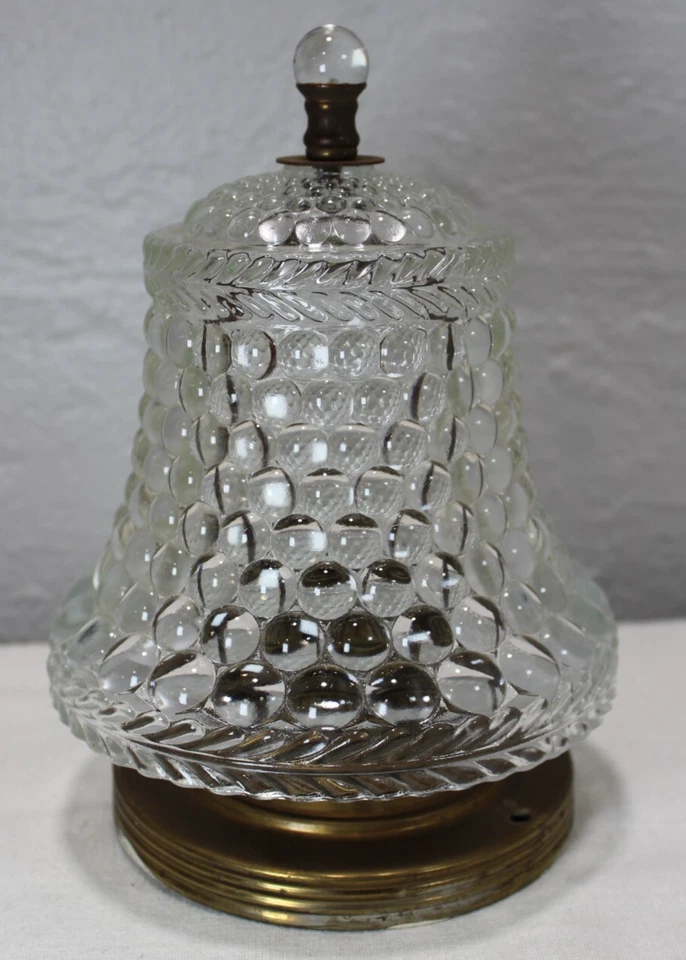 Lámpara de techo de vidrio transparente Hobnail de colección base de latón glamour Shabby Chic Foto 1 de 4