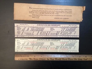 ARMOUR AND COMPANY RETAIL MEAT PRICER CELLULOID SLIDE RULE 1933 W/INSTRUCTIONS - Picture 1 of 16