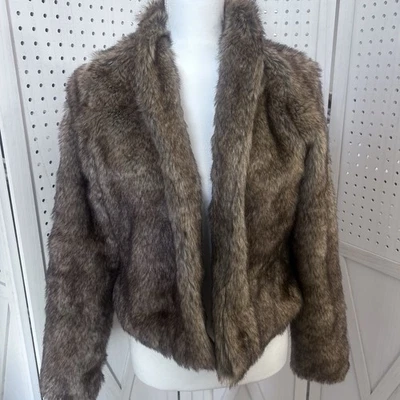 Hollister Faux Fur Brown Teddy Jacket Womens Size Large - Image 1 of 4