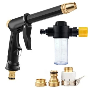 Portable High-Pressure Water Gun Car Wash Cleaner & Garden Hose Nozzle with Foam - Picture 1 of 10