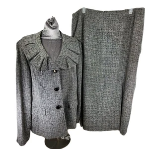 Cato Women's Plus Fully Lined 2 Pc Set 22W Skirt & 18W Blazer/Top Machine Wash - Picture 1 of 11