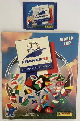 Panini World Cup France 1998 Empty Sticker Album & 1 unopened packet of stickers - Image 1 of 2