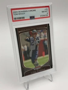 TOM BRADY Trading Card 2009 BOWMAN CHROME #10 NFL PATRIOTS graded PSA NM-MT 8 - Picture 1 of 10