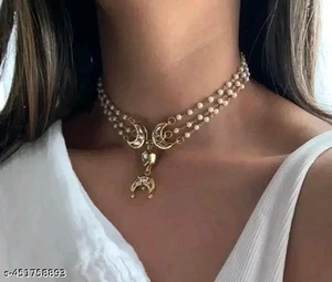 Indian Bollywood Gold Plated Kundan Choker Bridal Necklace Earrings Jewelry Set - Picture 1 of 5
