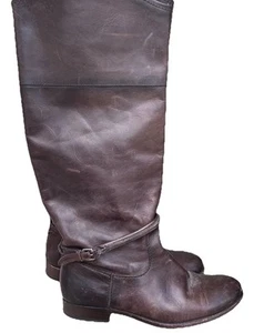 Frye Melissa Seam Tall Brown Leather Riding Boot Women's Sz 7.5B - Picture 1 of 9