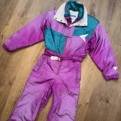 Vintage Fera Ski Suit Womens 8 One Piece Snowsuit Snow Bib 80s 90s Retro Apres - Image 1 of 4
