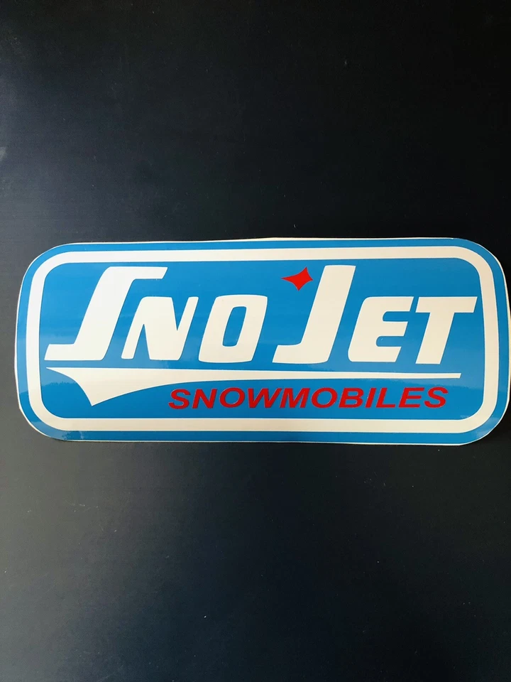 3.5”X 8” (NEW) Red, White and Blue Sno-Jet Snowmobiles Vinyl STICKER