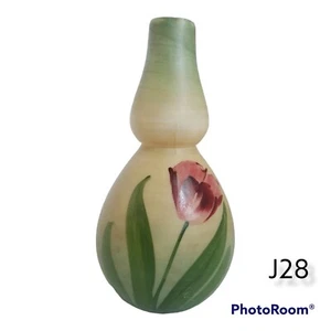 Westmoreland Glas Vase handbemalt Blume Floral Opal Antik - Bild 1 von 6