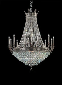 Lampadario di lusso in ottone argento e cristallo di swarovski MS-244 - Imagen 1 de 1