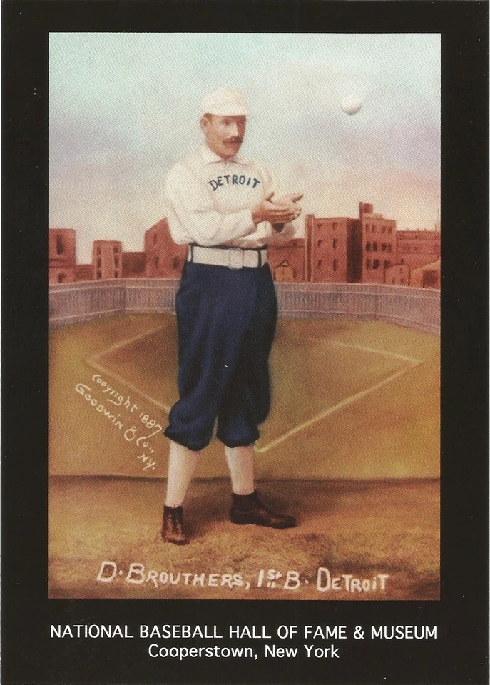 Postal Dan Brouthers Salón de la Fama del Béisbol Cooperstown Detroit Wolverines COMO NUEVO Foto 1 de 2
