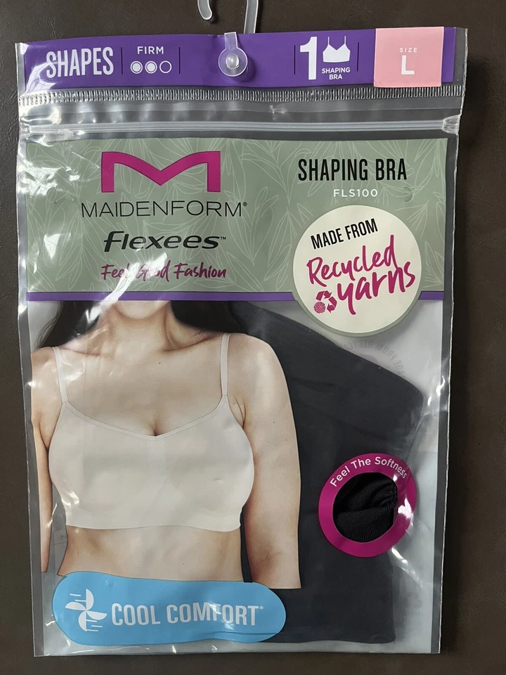 Sujetador modelador negro L Maidenform Flexees para mujer Cool Comfort soporte específico ¡Nuevo! Foto 1 de 2