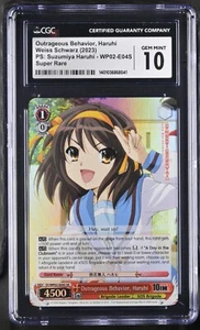 CGC 10 Gem Mint Weiss Schwarz Outrageous Behavior, Haruhi SY/WP02-E04S SR - Picture 1 of 2