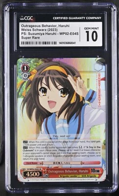 CGC 10 Gem Mint Weiss Schwarz Outrageous Behavior, Haruhi SY/WP02-E04S SR - Image 1 of 2