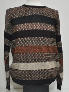 Montechiaro Strickpullover Rundhals Intarsien Big Size braun beige 52/L - Imagen 1 de 7
