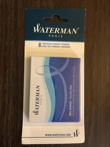 Waterman Fountain Pen Refills - Blue 8 Cartridges 1 Pack - Picture 1 of 2