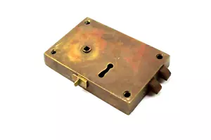 Vintage Brass Rim Door Lock Incomplete As Is - Picture 1 of 8