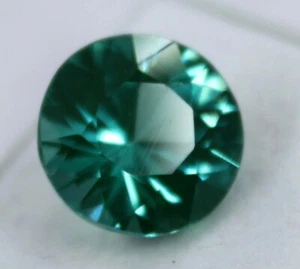 9 Ct Natural Montana Sapphire Round Cut Certified Loose Gemstone Green - Foto 1 di 9