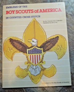 Boy Scouts of America Counted Cross Stitch Pattern Booklet 1986 Vintage EXCELENT - Picture 1 of 6