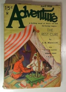 ADVENTURE PULP APRIL 1934 ALLAN VAUGHAN ELSTON CHARLES TENNEY JACKSON T R ELLIS - Picture 1 of 10