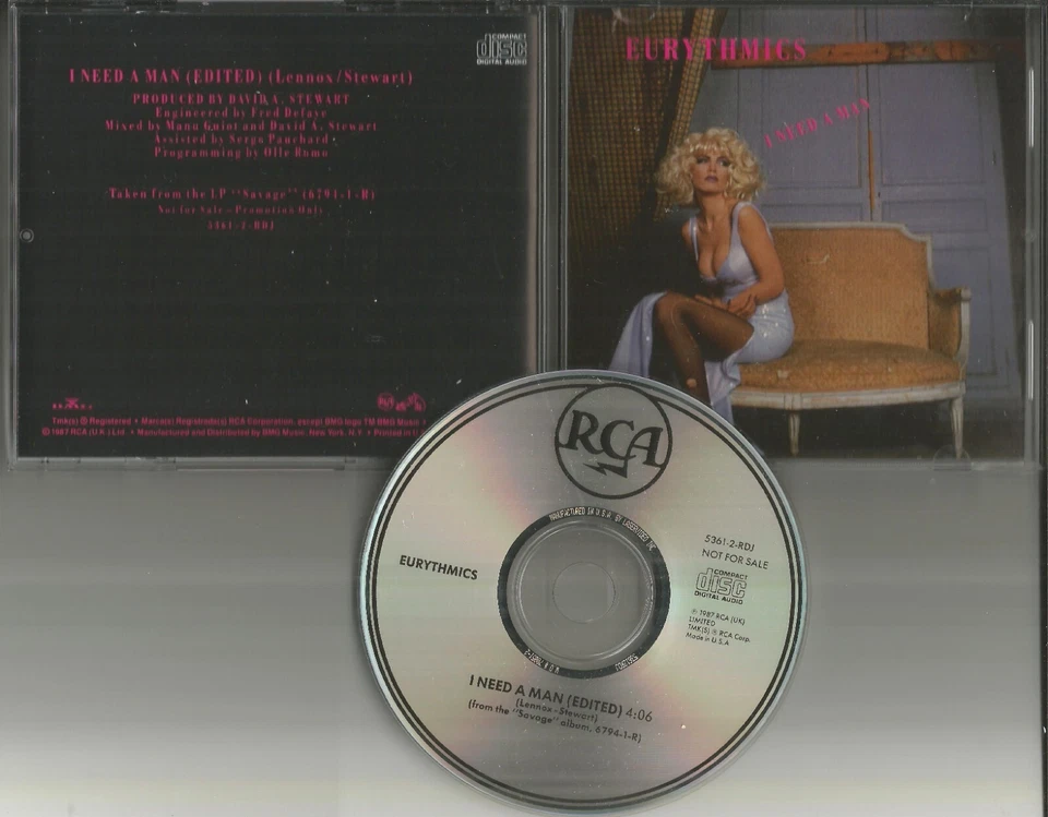 Annie Lennox EURYTHMICS I need a Man w/ RARE EDITED PROMO DJ CD single 1987 USA Foto 1 de 1
