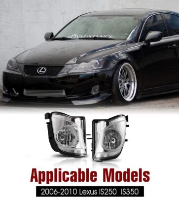 Par de luces antiniebla delanteras transparentes para parachoques Lexus IS250 IS350 2006-2010 Foto 1 de 4