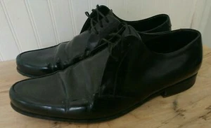 Scarpe da uomo Prada Plain Toe Bluchers nere derby taglia 8 2e 0171 moda avanti - Foto 1 di 9