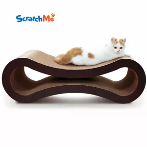 ScratchMe Cat Scratcher Lounge Post Furniture Rest Sleep Scratching Cardboard - Picture 1 of 6