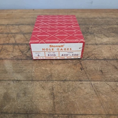 Lote de 6 Medidores de Agujero Pequeño STARRETT Nº831D Nuevos en Gama de Caja .400"-500" Foto 1 de 4