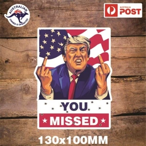 DONALD TRUMP STICKER SHOOTING YOU MISSED MUG SHOT AMERICA MERICA - Picture 1 of 1