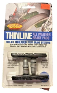 Kool Stop Thinline V-Brake Threaded Black KS-TLTB Bicycle Brake Pads Pair - Picture 1 of 3