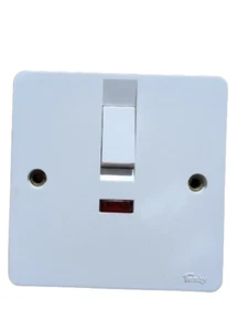 Tenby Glacier - 7049 - 20a Double Pole Switch With Neon & Flex Outlet - Picture 1 of 1