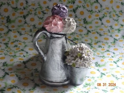 NEW BLOSSOM BUCKET SILVER PITCHER AND BUCKET WITH FLOWERS - Image 1 of 4