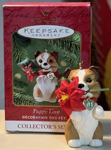 Hallmark Ornament Puppy Love Sheltie 2001 Andenken #11 Serie Weihnachten Hund - Bild 1 von 4