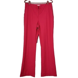 H&M Women's Pants High Waist Hot Pink Flare Legs Pockets size 14 NWT - Picture 1 of 9
