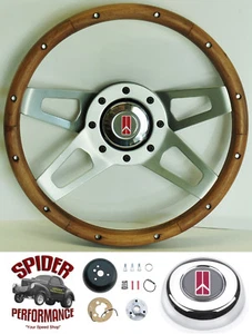 1969-1989 Oldsmobile wood steering wheel 13 1/2" WALNUT - Foto 1 di 10