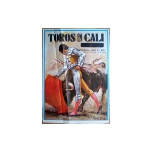 Affiche CORRIDA Originale de Toros en CALI 1982/83 Signé MARTI FONT 75 x 105 cm - Picture 1 of 1