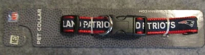 PETS FIRST NFL New England Patriots Adjustable Dog Collar Size Medium 5/8" W by 12-18" L