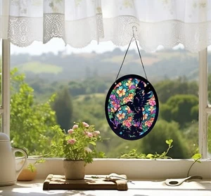 Colorful Sun Catcher - Hang On Your Window-Beautiful, Window Art - Hummingbird - Picture 1 of 4
