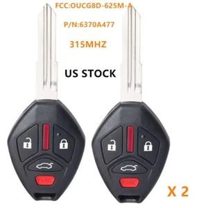 2for Mitsubishi Lancer 2008 2009 2010-2017 Remote Key Fob 6370A477 OUCG8D-625M-A - Picture 1 of 4
