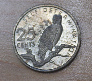 1976 Guyana 25 Cents Harpy Eagle - Picture 1 of 2