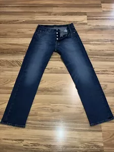 Levis 501 Jeans Mens 30x30 Dark Blue Denim Pants Button Fly Classic Faded - Picture 1 of 8