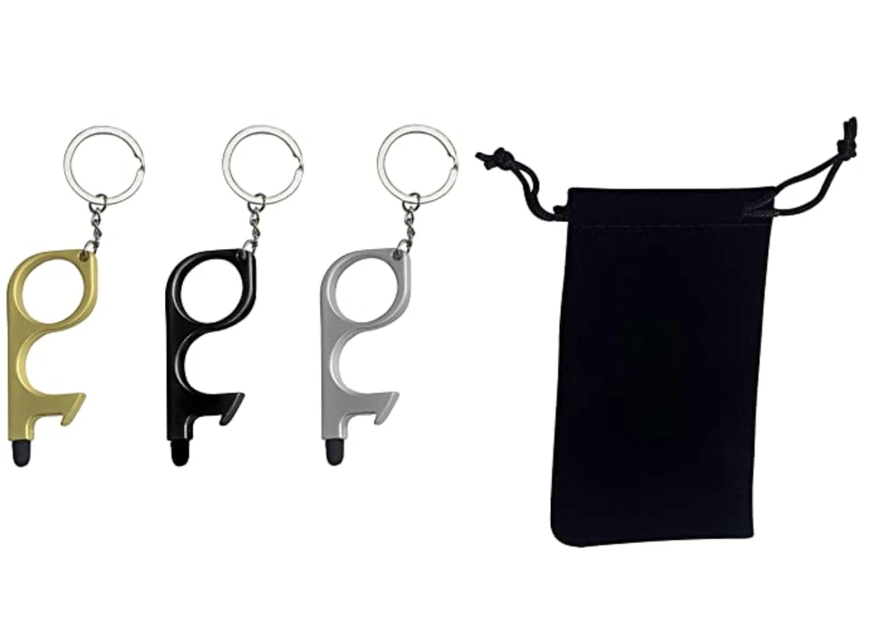 Herramienta para abrir puertas sin contacto (3 piezas) - Herramienta para llavero sin contacto con bolsa de terciopelo limpia  Foto 1 de 4