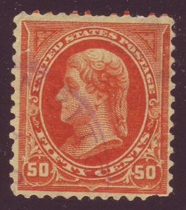 TRANSITO COLON - PANAMA - PURPLE Partial HANDSTAMP on 50c ORANGE - RARE USAGE !! - Picture 1 of 1