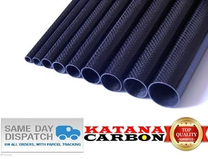 Tubo de fibra de carbono 1,5 mm pared OD 30 mm x ID 27 mm x longitud 500 mm 3k (envuelto en rollo) - Imagen 1 de 2