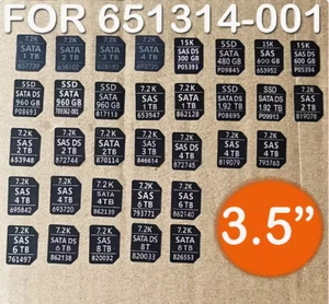 20 pcs Autocollant Capacité pour HP 651314-001 G8 /G9 3.5 Disque Dur Plateau/caddy - Photo 1/44